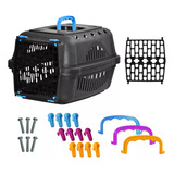 Caixa Transporte N1 Black Para Pets Cães Gatos Com Kit Alças