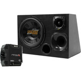 Caixa Trio 350w Rms Sub Spyder 600 12    Módulo Ir400 4