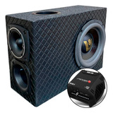 Caixa Trio Slim Automotiva Sub 8 Amplificada Modulo 400w