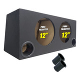 Caixa Vazia 2 Subwoofer 12 Pol Trapézio 50 Litros Duto 4 Pol