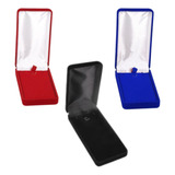 Caixa Veludo Estojo Universal Brinco E Joias Kit 24 Unidades Preto Vermelho E Azul