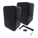 Caixas Parede Som Ambiente 140w Rms 2 Cores Cor Preto