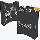 Caixinha Embalagem Batata Frita Salgados Delivery Preto 300u