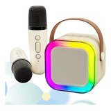 Caixinha Microfone Bluetooth S Fio Youtube Karaoke Infantil Cor Bege 110v 220v