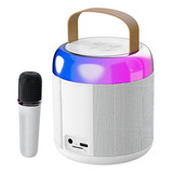 Caixinha Som Bluetooth Led Karaokê Infantil Microfones S Fio Cor Azul celeste 110v 220v