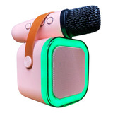 Caixinha Som C Microfone S fio Bluetooth Karaokê Muda Voz