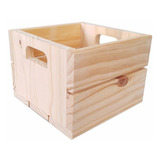 Caixote De Feira Decorativo Em Madeira De Pinus 22cm