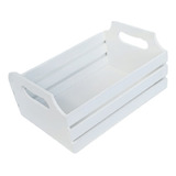Caixote De Madeira Organizador Multiuso Branco