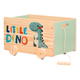 Caixote Organizador De Brinquedos Com Rodinhas Litte Dino