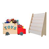 Caixote Organizador De Brinquedos Truck Rack Para Livros