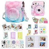 CAIYOULE Acessórios Para Câmera Fuji Instax Mini 12 O Pacote De Acessórios Inclui Capa De Couro Sintético 12 Mini álbum De Fotos Molduras Adesivos DIY Filtro De Cor Sem Câmera Aquarela Azul E