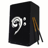 Cajon Acústico Percussionline Clave De Fá Par Vassourinha