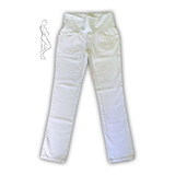Calça Branca Gestante Médica Dentista Plus Size Sarja Jeans