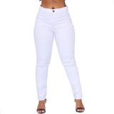 Calça Branca Jeans Feminina Skinny Lisa
