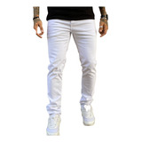 Calça Branca Masculina Jeans Skinny Lycra