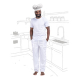 Calça Branca Oxford Uniforme Padeiro Cozinheiro Pizzaiolo