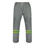 Calça Brim Pesado Cinza Serviço Externo C Faixa Refletiva