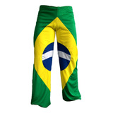 Calça Capoeira Bandeira Do Brasil Dupla Rabo De Arraia