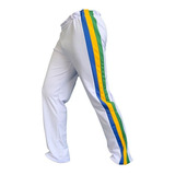 Calça Capoeira Branco Listra Brasil
