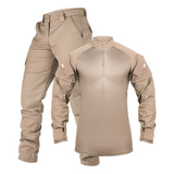 Calça Cargo Combat Shirt Azul Noturno Fardamento Tático