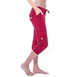 Calça Cargo Esportiva Elástica Para Corrida Feminina Verão Outono Perna Reta Calça Básica Feminina 2025 Na Moda W 675 Rosa Choque M