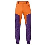 Calça Cargo Masculina Casual Confortável Color Block Calça Cargo Calça De Treino Justa Para Esportes Ao Ar Livre Calça Jogger Masculina Folgado Roxo G