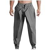 Calça Cargo Masculina Casual Para Caminhada Cintura Elástica Cordão Leve Com Bolsos Resistente à água 1 Cinza XG