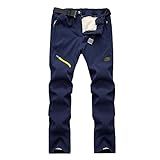 Calça Cargo Masculina De Cor Sólida Plus Fleece Tática à Prova De Vento à Prova D água Azul XG