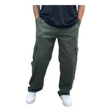 Calça Cargo Masculina Larga Skate Elástico Cintura Unissex