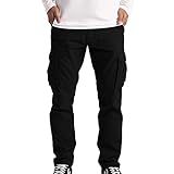 Calça Cargo Masculina Masculina Camuflada Calça De Chuva Para Caminhadas Pesca B Preto G
