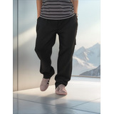 Calça Cargo Masculino Feminino Skate Larga Fechamento Cordão