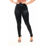 Calça Cirre Tipo Couro Moda Blogueira Legging Fuso Feminina