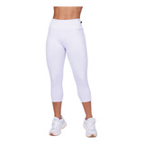 Calça Corsario Branca Fitness Academia Cintura