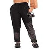 Calça Cós Largo Elástico Cintura Alta E Barra Italiana M PRETO