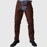Calça Couro Nobuck Vaquejada Vaqueiro Profissional Completa