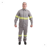 Calça E Camisa Nr10 Eletricista Risco 2 Anti Chama Cinza
