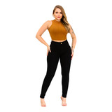 Calça Feminina Jeans Skinny Cintura Alta Com Elastano Luxo