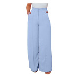 Calça Feminina Social Alfaiataria Pantalona Tecido