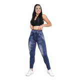 Calça Fitness Legging Fake Jeans Academia