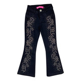 Calça Flare Preta Boiadeira Country Menina Ana Castela Stras