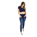 Calça Gestante Grávida Cós Anatomico Confortável Skinny