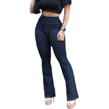 Calça Imita Jeans Elastano Cintura Alta Gestante Grávida