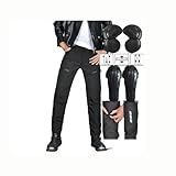 Calça Impermeável Para Moto Calça Masculina Preta Blindada Para Motocicleta 4 Armaduras CE Para Hipismo Esportes De Aventura Passeios Ao Ar Livre X Large 34