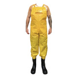 Calça Jardineira Pvc Kp500 Peito Alto Impermeavel Bota Pvc
