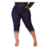 Calça Jeans Capri Feminina Plus Size