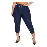 Calça Jeans Capri Plus Size Feminina