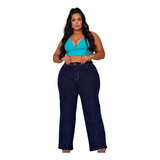 Calça Jeans Cintura Alta Flare Plus Size Feminina