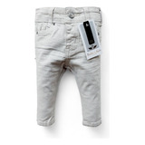 Calça Jeans Colorida Bege Creme Caque Menino Bebê 2 A 12 Mes