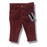 Calça Jeans Colorida Vinho Bordô Bebê Menino 9 Meses À 3 Ano