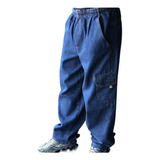 Calça Jeans Cos Elastico Masculina Plus Size Cargo Grande Ótimo Acabamento Perfeita Pronta Entrega Promoção